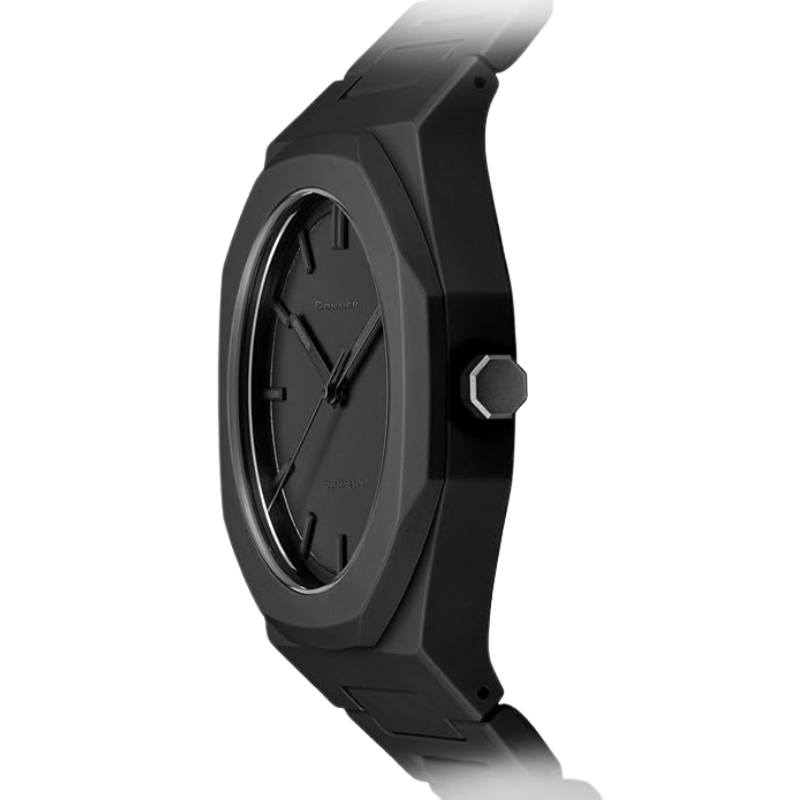 Velmont Watches Men's All-Black Octagon Bezel Bracelet Watch