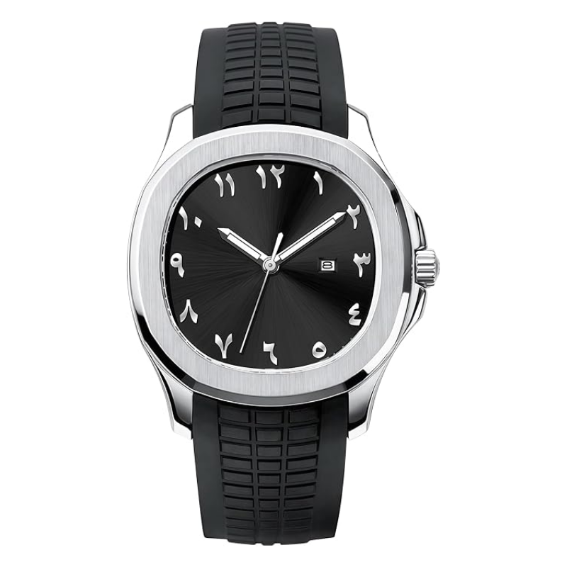 Velmont Watches Men's Numeral Dial Black Silicone Watch
