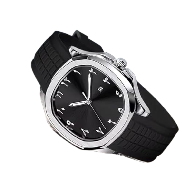 Velmont Watches Men's Numeral Dial Black Silicone Watch