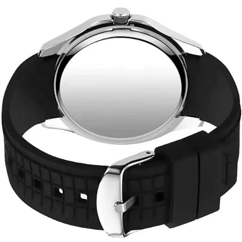 Velmont Watches Men's Numeral Dial Black Silicone Watch