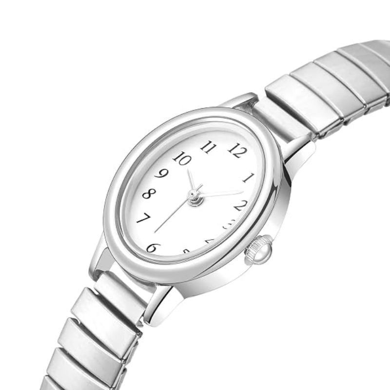 Velmont Watches Women's Oval Case Silver Expansion Band Watch