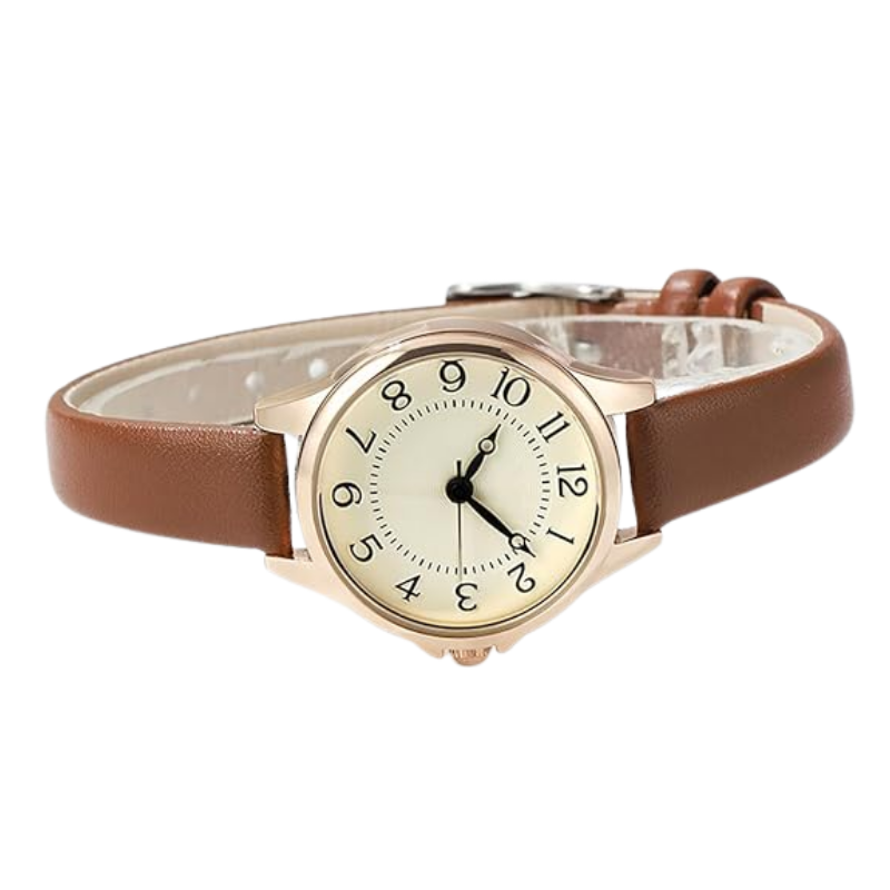 Velmont Watches Women's Rose Gold Case Cream Dial Leather Watch
