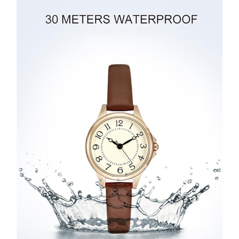 Velmont Watches Women's Rose Gold Case Cream Dial Leather Watch