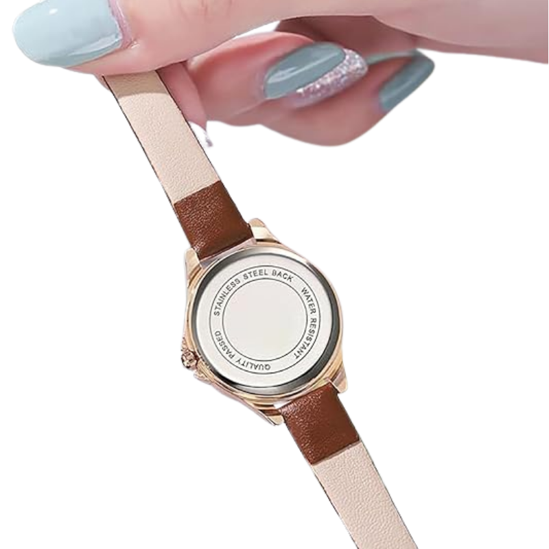 Velmont Watches Women's Rose Gold Case Cream Dial Leather Watch