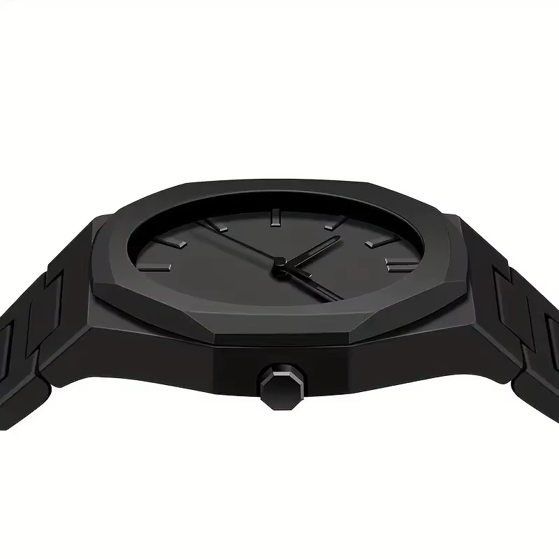 Velmont Watches Men's All-Black Octagon Bezel Bracelet Watch