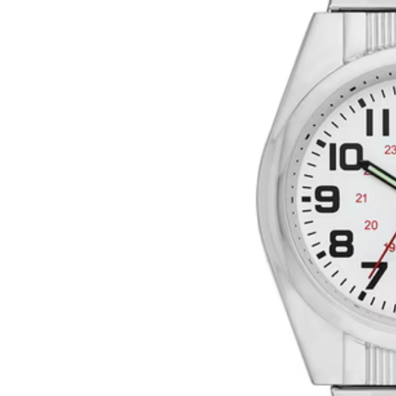 Velmont Watches Men's Silvertone Case White Easy Read Dial Watch