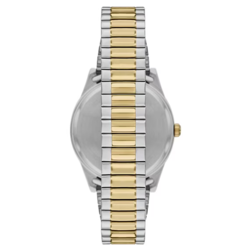 Velmont Watches Men's 2-Tone Silver Gold Blue Easy Read Dial Watch
