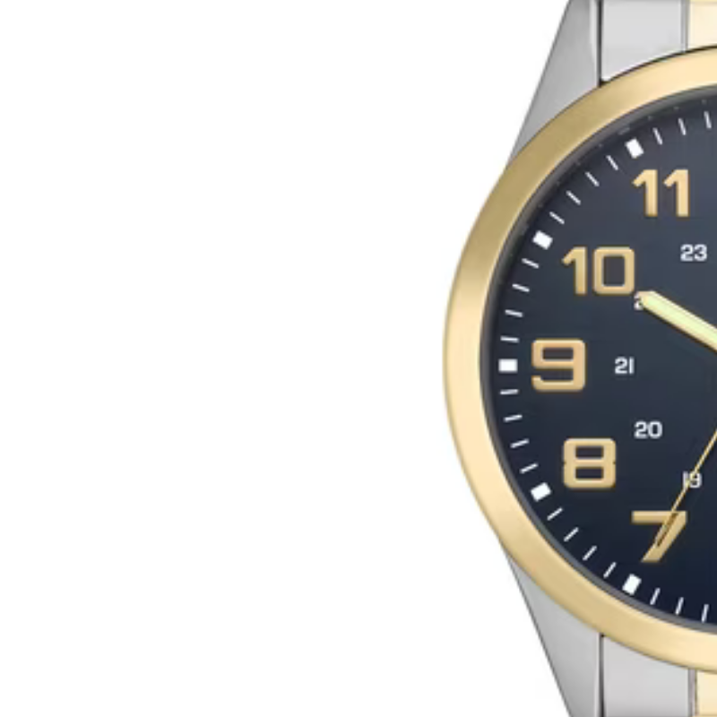 Velmont Watches Men's 2-Tone Silver Gold Blue Easy Read Dial Watch