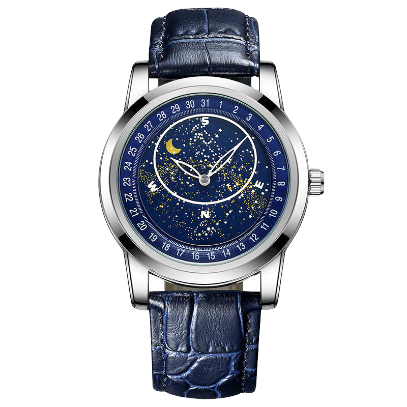 Velmont Watches Starry Night Compass Dial Leather Watch