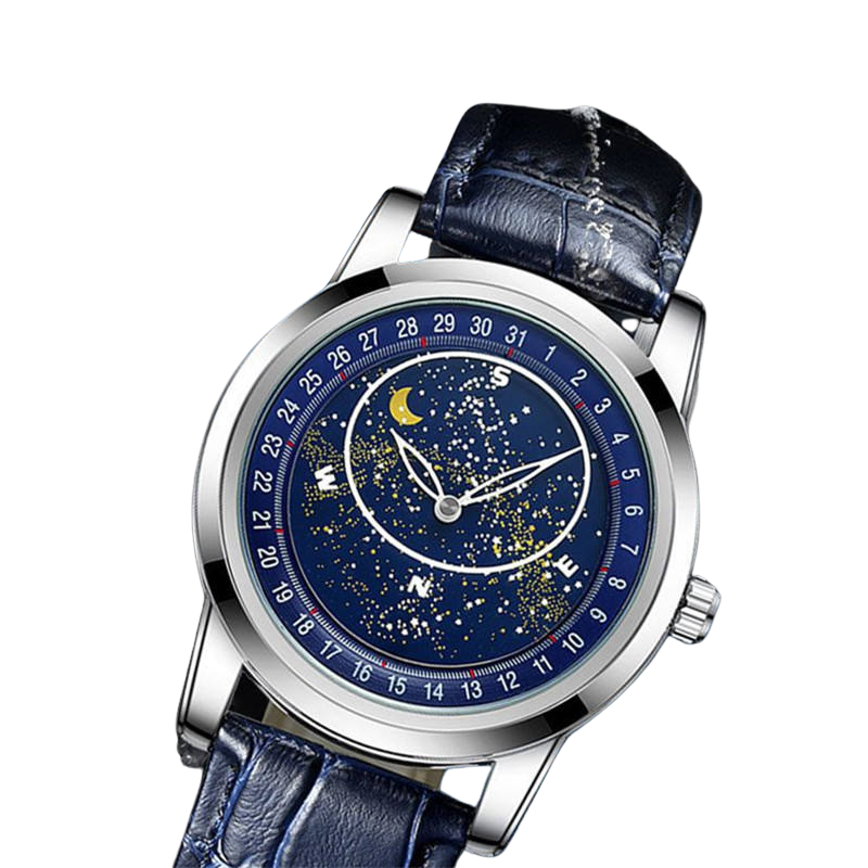Velmont Watches Starry Night Compass Dial Leather Watch