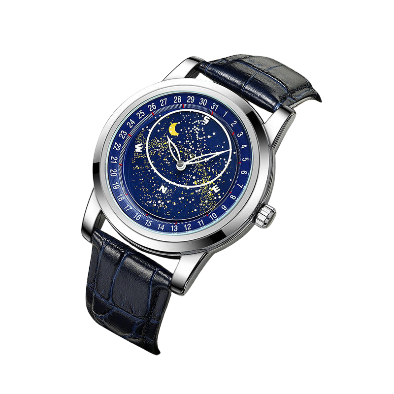 Velmont Watches Starry Night Compass Dial Leather Watch
