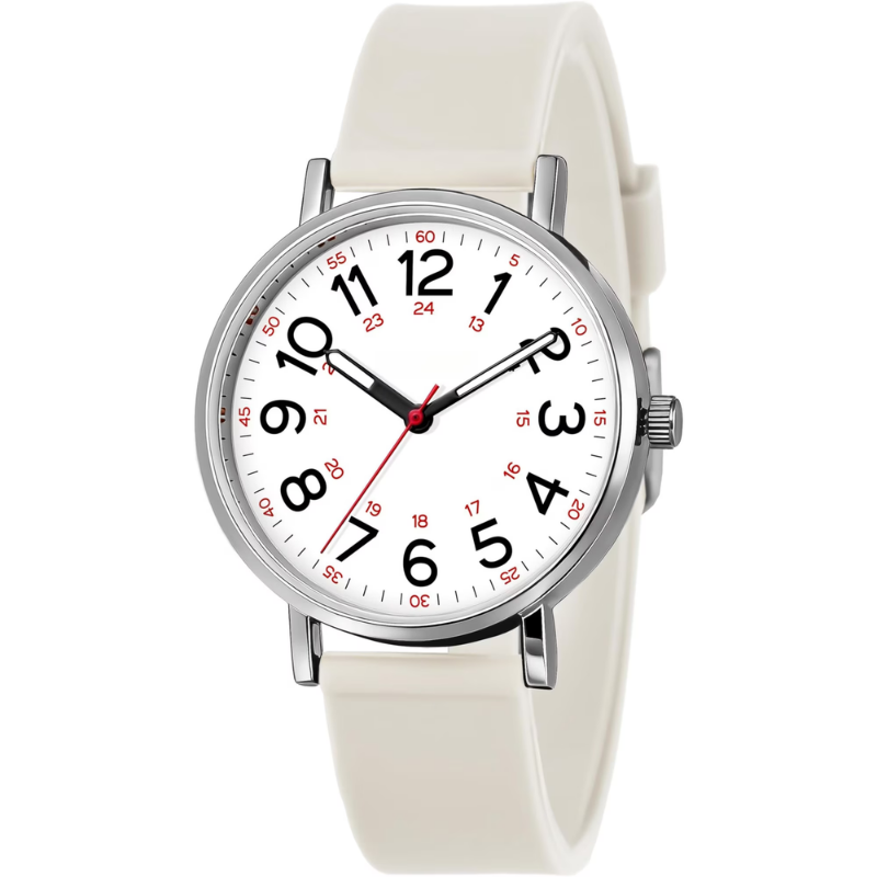 Velmont Watches Military Time White Dial Silicone Watch