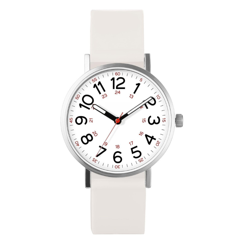 Velmont Watches Military Time White Dial Silicone Watch