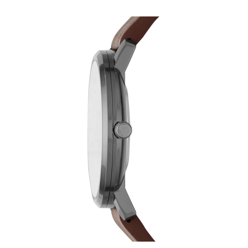 Velmont Watches Men's Gunmetal Case Navy Dial Leather Watch