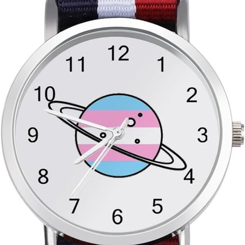 Velmont Watches Planet Dial Watch with Striped Nylon Strap