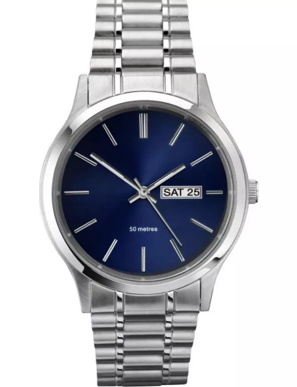 Velmont Watches Men's Blue Dial Stainless Steel Bracelet Watch