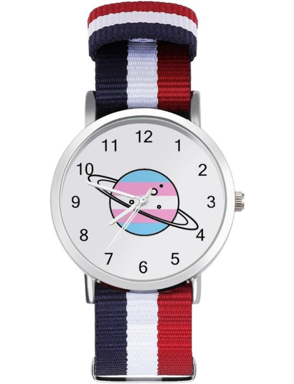 Velmont Watches Planet Dial Watch with Striped Nylon Strap