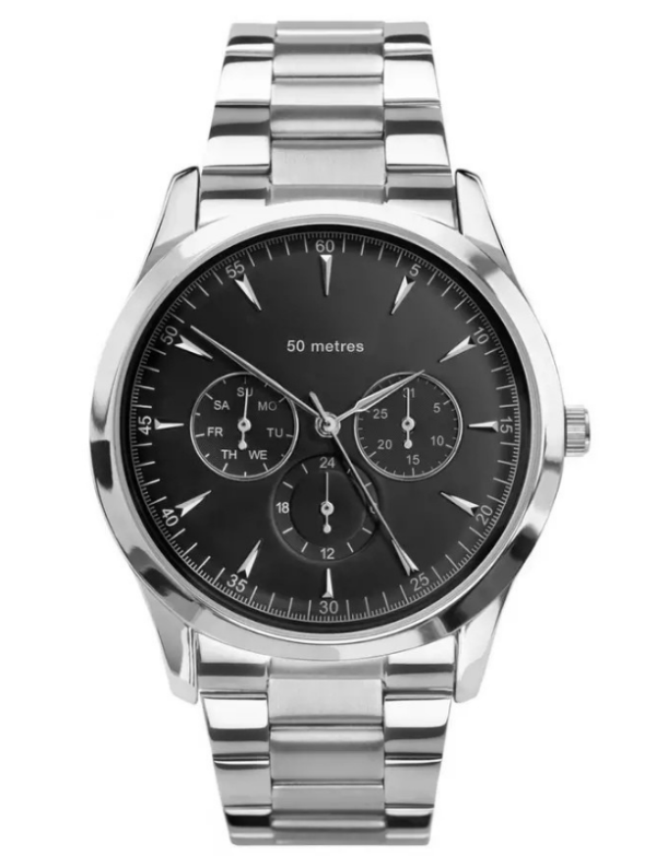 Velmont Watches Men's Stainless Steel Multifunction Bracelet Watch | Black Dial