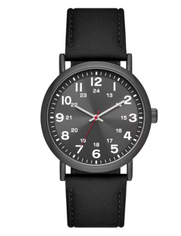 Velmont Watches Men's Gunmetal Easy Read Black Dial Analog Watch