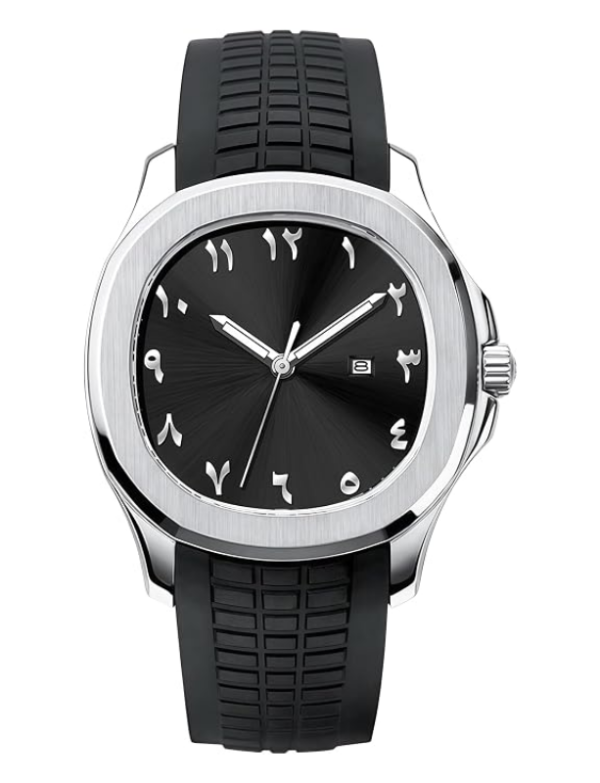 Velmont Watches Men's Numeral Dial Black Silicone Watch