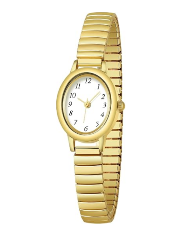 Velmont Watches Women's Oval Case Gold Expansion Band Watch