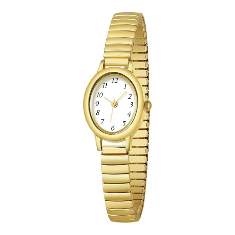 Velmont Watches Women's Oval Case Gold Expansion Band Watch
