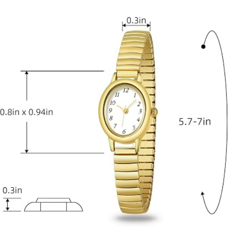 Velmont Watches Women's Oval Case Gold Expansion Band Watch - Image 3