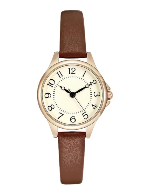 Velmont Watches Women's Rose Gold Case Cream Dial Leather Watch