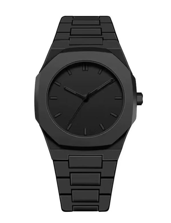 Velmont Watches Men's All-Black Octagon Bezel Bracelet Watch