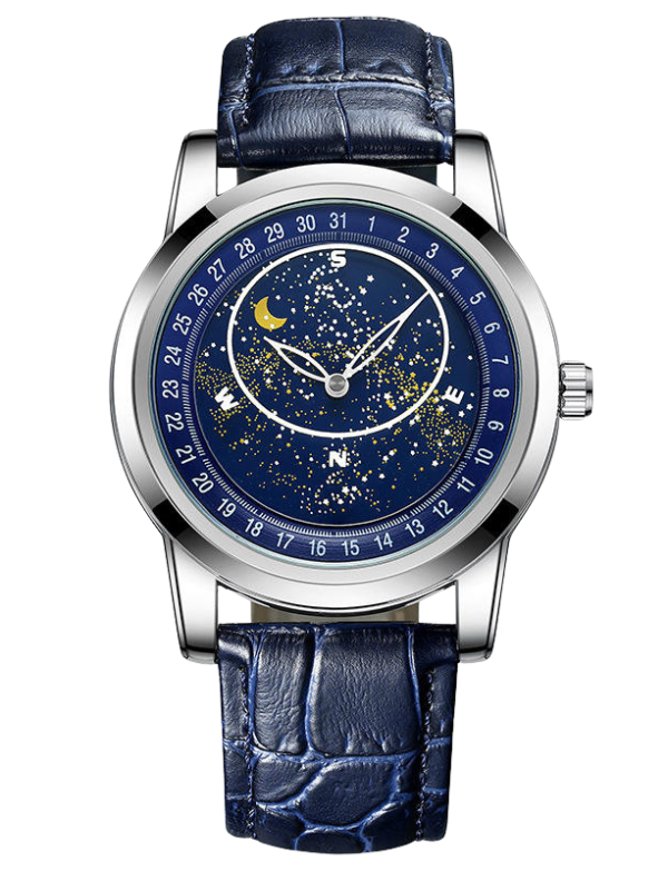 Velmont Watches Starry Night Compass Dial Leather Watch