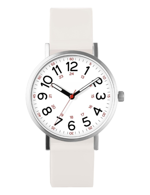 Velmont Watches Military Time White Dial Silicone Watch